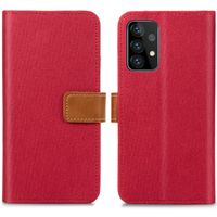 imoshion Luxuriöse Canvas-Klapphülle Samsung Galaxy A52(s) (5G/4G) -Rot