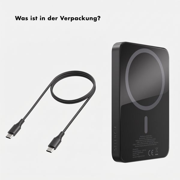 Selencia Vivid Powerbank 5.000 mAh - MagSafe und Qi - Black / Midnight Blossom