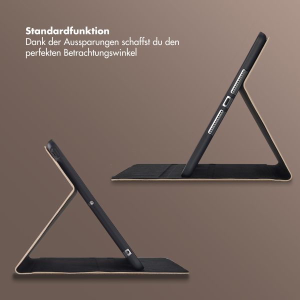 Selencia Riva Klapphülle Apple iPad 9 (2021) 10.2 Zoll / iPad 8 (2020) 10.2 Zoll / iPad 7 (2019) 10.2 Zoll - Mocha Brown