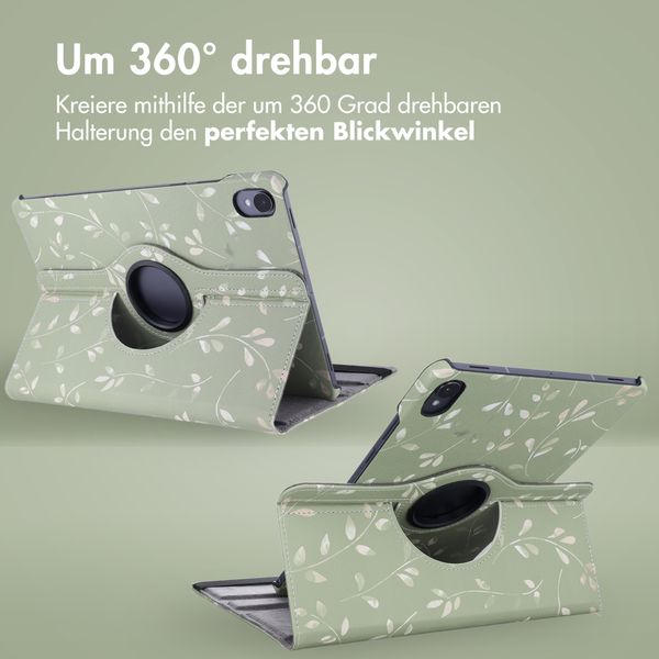 imoshion 360° drehbare Design Klapphülle Samsung Galaxy Tab S11 - Green Flowers