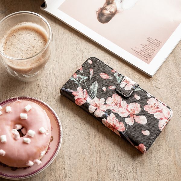 imoshion Design TPU Klapphülle Samsung Galaxy A72 - Blossom Watercolor Black