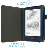 imoshion Vegan Leather Klapphülle für das Kobo Clara 2E / Tolino Shine 4 - Dunkelblau