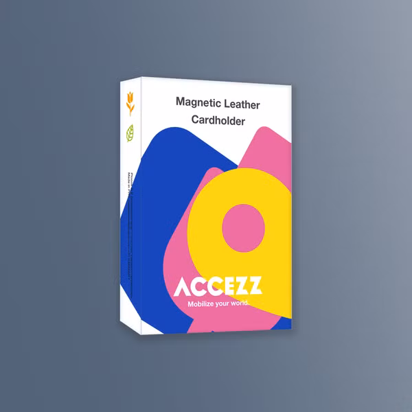 Accezz Magnetische Leder-Wallet mit Standfunktion - Geeignet für Apple Find My - Nightfall Blue