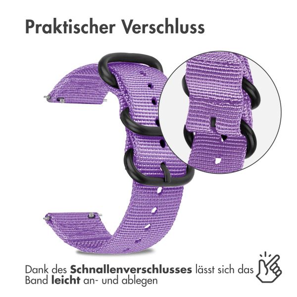 imoshion Robustes Nylonarmband -   Universelle 22 mm Anschluss - Violett
