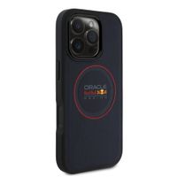 Red Bull Racing Meshed PU Leather Backcover MagSafe Apple iPhone 16 Pro - Navy