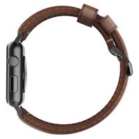 Nomad Traditionelles Lederarmband für die Apple Watch Series 1 bis 10 / SE / Ultra (2) (44/45/46/49 mm) - Braun/Schwarz