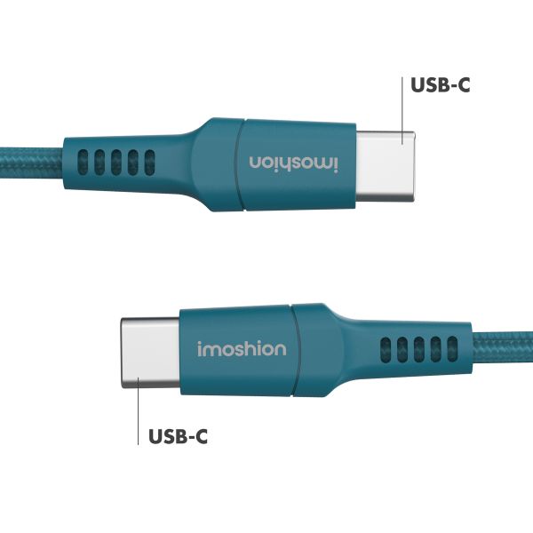 imoshion Braided USB-C-zu-USB-C Kabel - 2 Meter - Dunkelblau