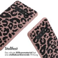 imoshion Silikonhülle design mit Band für das Samsung Galaxy S10 - Animal Pink