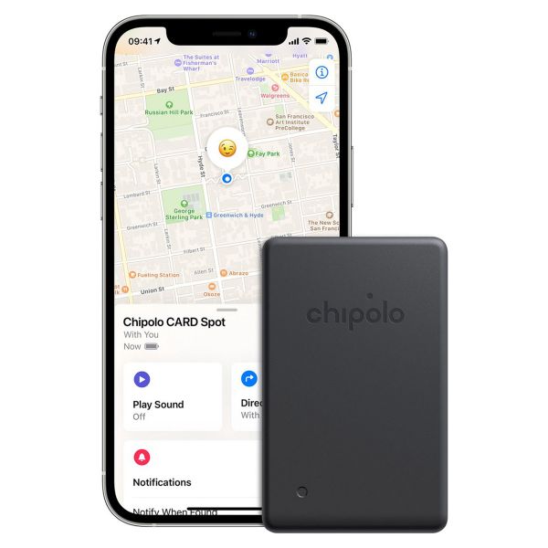 Chipolo CARD Spot – GPS-Tracker für iOS – 1 Pack – Schwarz