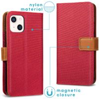 imoshion Luxuriöse Klapphülle Canvas iPhone 13 - Rot