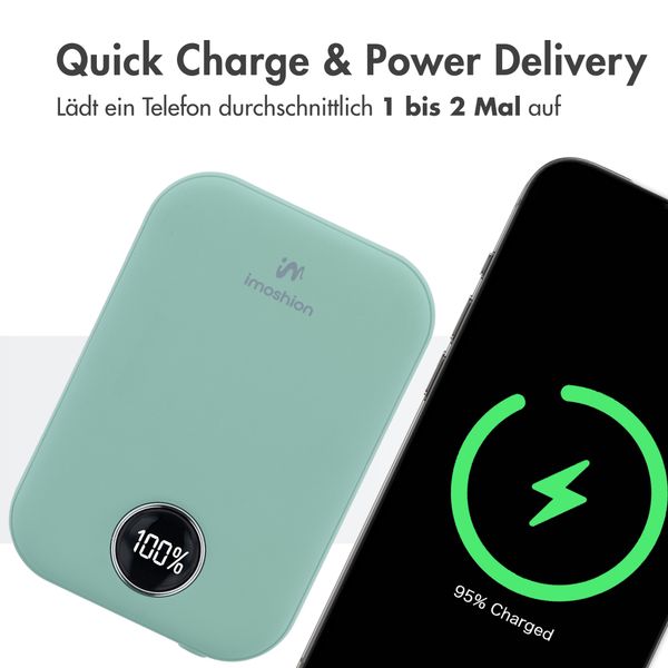 imoshion MagSafe Powerbank 10.000 mAh - Kabellose Powerbank - Salbeigrün