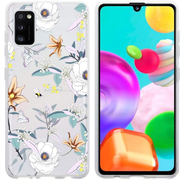 imoshion Design Hülle Samsung Galaxy A41 - Blume - Weiß