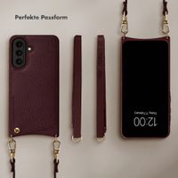 Selencia Nova HandyHülle mit Kordel und Kartenhalter Samsung Galaxy A57 (5G) - Bold Burgundy