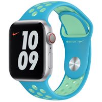 Apple Nike Sport Armband für das  Apple Watch Series 1 t/m 9 / SE (38/40/41 mm) | Series 10 / 11 (42 mm) - Chlorine Blue/Green Glow
