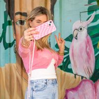 imoshion SilikonHülle design mit Band Apple iPhone 15 Plus - Retro Pink