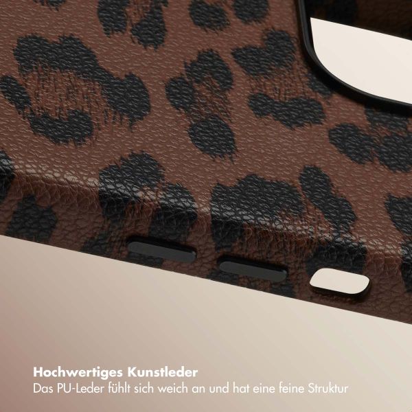 Selencia Sabi Backcover Leopardenmuster mit MagSafe Apple iPhone 15 - Mocha Brown