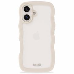 Holdit Wavy Case Apple iPhone 16 - Transparent / Light Beige