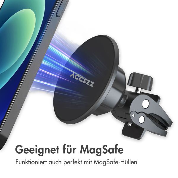 Accezz Handyhalterung für das Auto - MagSafe - Einschließlich Magnetkreis - Lüftungsgitter - Schwarz