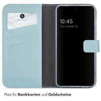 Selencia Echtleder Klapphülle für das Samsung Galaxy S25 - Air Blue