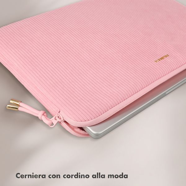 Selencia Cord Laptop Hülle 13-14 Zoll - Laptop Sleeve - Soft Blush