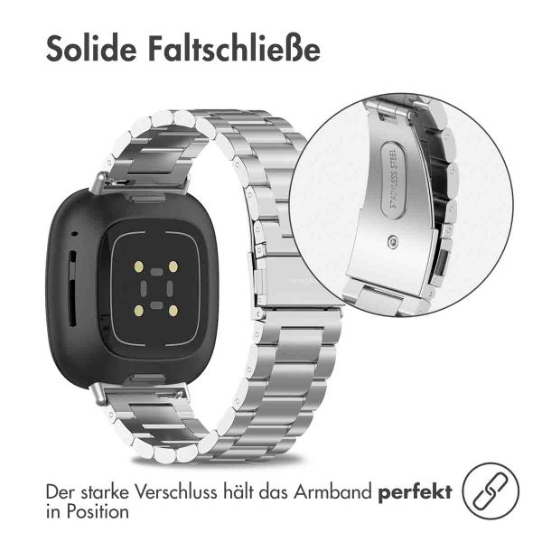 imoshion Edelstahlarmband für das Fitbit Versa 4 / 3 / Sense (2) - Silber