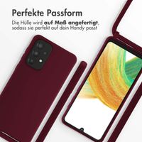 imoshion Silikonhülle mit Band für das Samsung Galaxy A33 - Dunkelrot