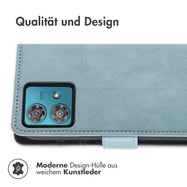imoshion Luxuriöse Klapphülle Motorola Edge 40 Neo - Hellblau