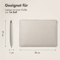 Accezz Leather Laptop Hülle Apple MacBook 16 Zoll - Laptop Sleeve - Beige