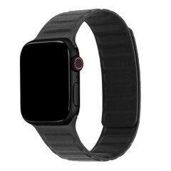 Accezz Magnetisches Echtlederarmband für Apple Watch | 44/45/46/49 mm - Schwarz