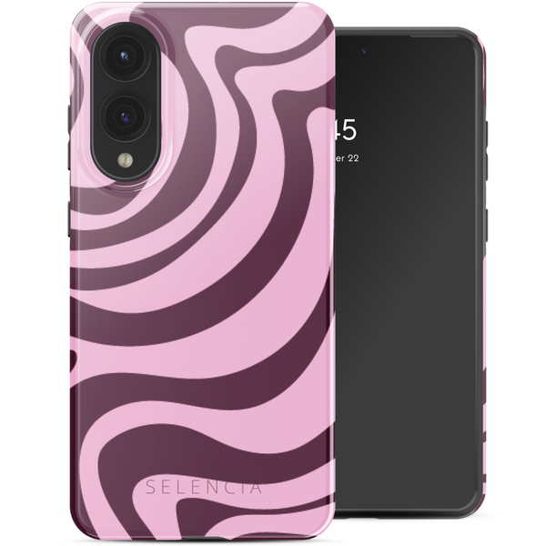 Selencia Vivid Back Cover Samsung Galaxy S25 Edge - Wavy Swirl Pink Plum