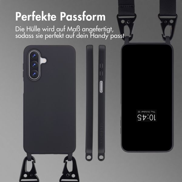 Selencia SilikonHülle mit abnehmbarem Band Samsung Galaxy A17 - Schwarz