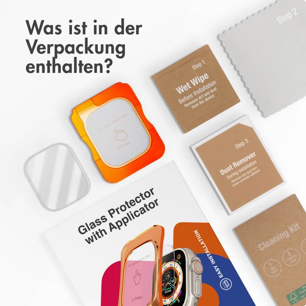 Accezz Displayschutz aus gehärtetem Glas mit Applikator Apple Watch Ultra 1 / 2 / 3 - 49 mm