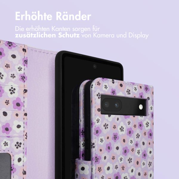 imoshion ﻿Design Klapphülle für das Google Pixel 6a - Purple Flowers