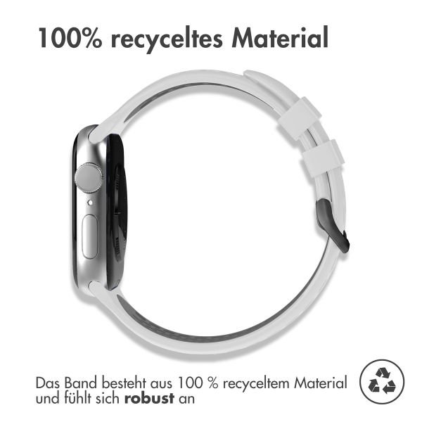 imoshion Silikonsportarmband Buckle für das Apple Watch Series 1 bis 9 / SE (38/40/41 mm) | Series 10 / 11 (42 mm) - Weiß / Schwarz