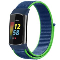 imoshion Nylonarmband für das  Fitbit Charge 5 - Größe S - Blue & Green