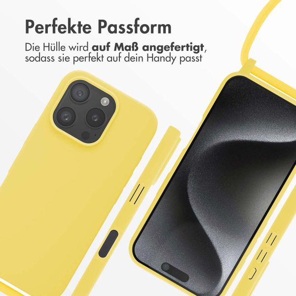 imoshion Silikonhülle mit Band für das Apple iPhone 16 Pro - Gelb