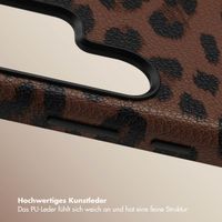 Selencia Sabi Backcover Leopardenmuster mit MagSafe Samsung Galaxy S24 Ultra - Mocha Brown