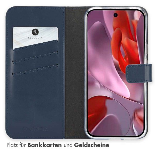 Selencia Echtleder Klapphülle Google Pixel 9A - Blau