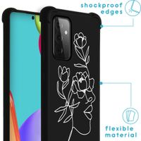 imoshion Design Hülle mit Band Samsung Galaxy A52(s) (5G/4G) - Woman Flower Black