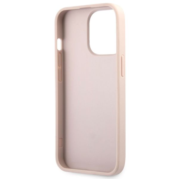 Guess 4G Metal Logo Back Cover Apple iPhone 13 - Roze & Goud / Pink & Gold