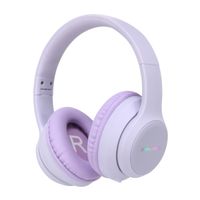 imoshion Kids LED Light Bluetooth-Kopfhörer - Kinderkopfhörer mit Dezibelbegrenzer - Kabelloser Kopfhörer + AUX-Kabel - Lavender Lilac