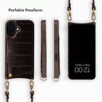 Selencia Nova Echtleder Backcover mit Kartenhalter Apple iPhone 16 - Dark Chocolate