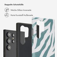 Selencia Vivid Back Cover Samsung Galaxy S24 Ultra - Colorful Zebra Pine Blue