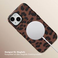 Selencia Sabi Backcover Leopardenmuster mit MagSafe Apple iPhone 15 - Mocha Brown