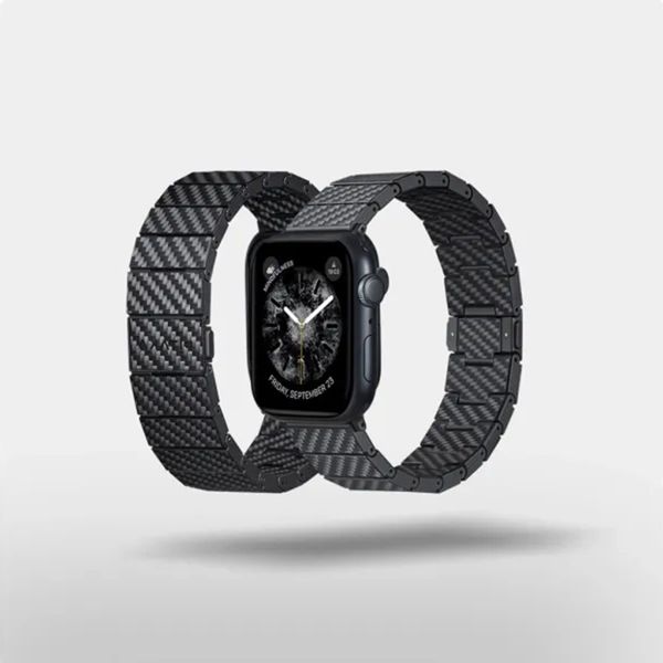 Pitaka Carbonfaser Armband für Apple Watch | 44/45/46/49 mm - Modern Carbon Black