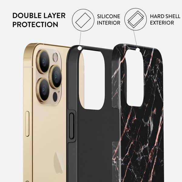 Burga Tough Back Cover für das iPhone 14 Pro - Rose Gold Marble