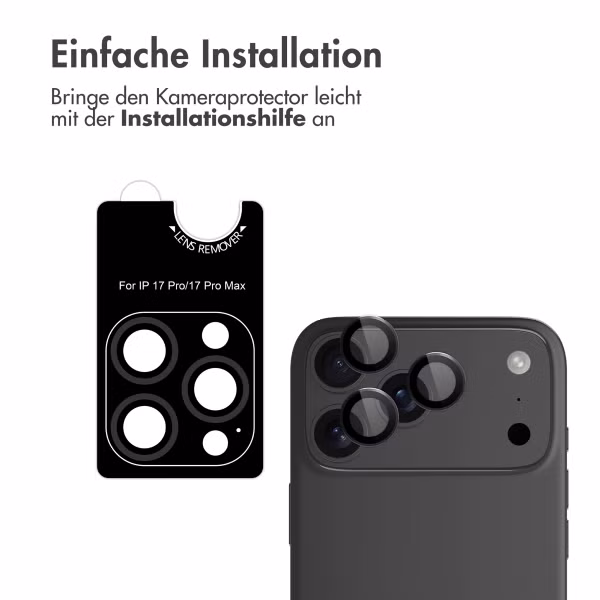 imoshion 2er Pack Kameraobjektivschutz für das Apple iPhone 17 Pro / 17 Pro Max - Schwarz