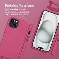 imoshion Color Backcover mit abnehmbarem Handykette und MagSafe Apple iPhone 15 - Raspberry