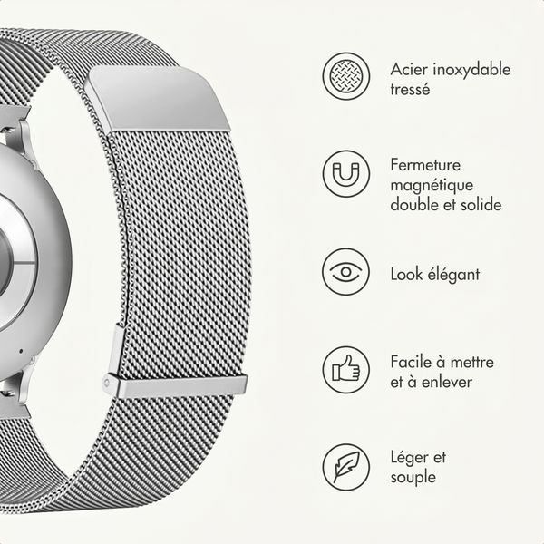 imoshion Mailändische Magnetarmband -   Universelle 20 mm Anschluss - Silber