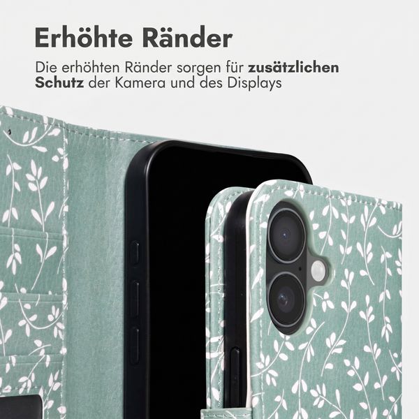 imoshion Design Klapphülle Apple iPhone 17 - Smoke Green Flowers
